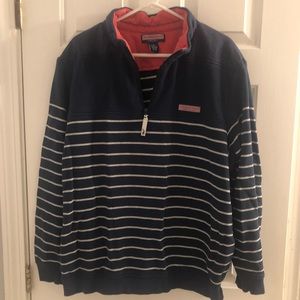 XL Vineyard Vines Navy/Salmon Shep Shirt